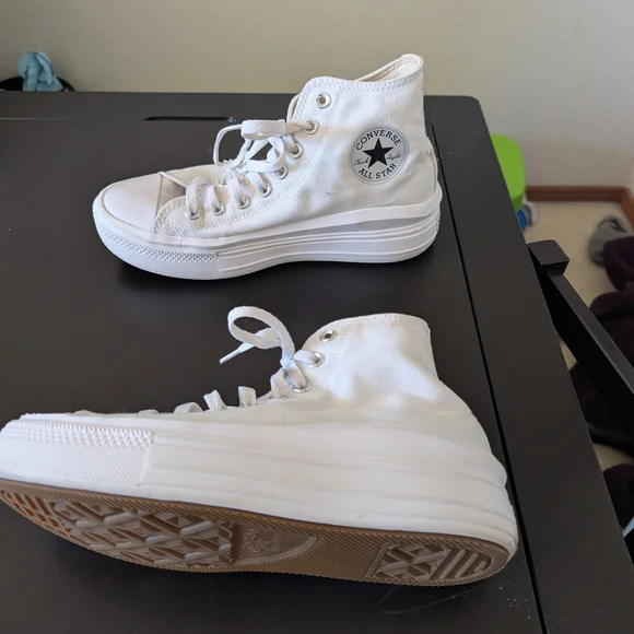 Converse Women's White High-Top Sneakers - Picture 2 of 6